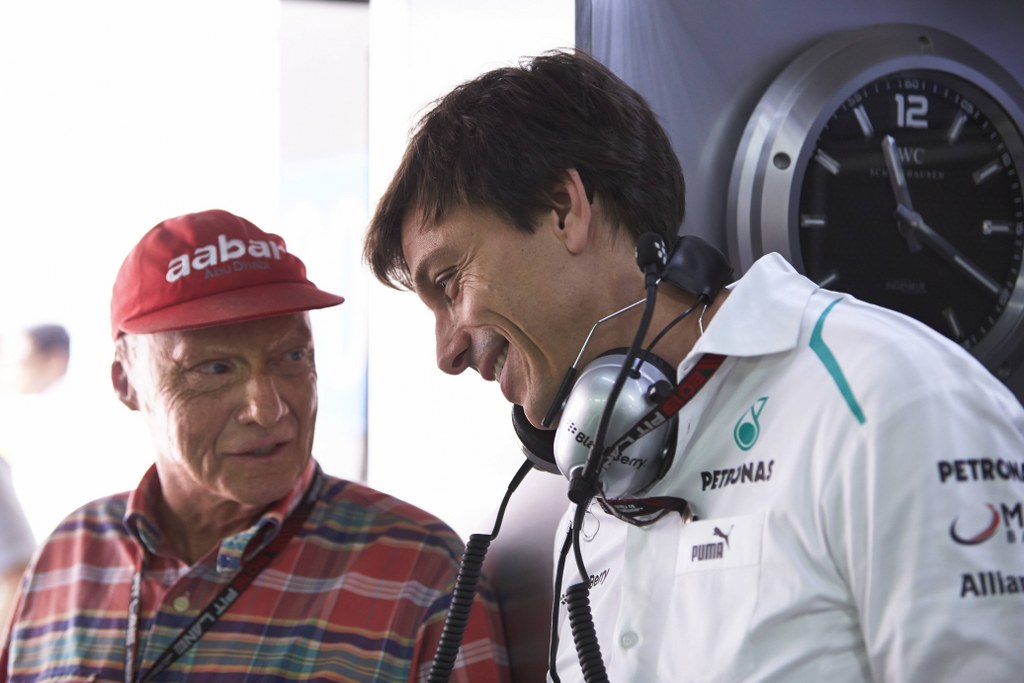 Niki Lauda, Toto Wolff, Mercedes media