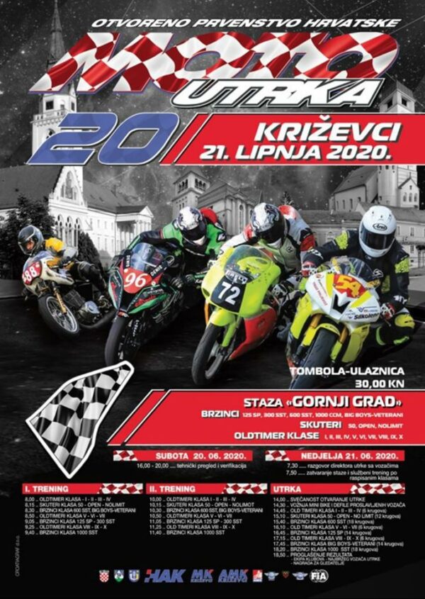 Prvenstvo Hrvatske u cestovnom motociklizmu starta ove nedjelje u Križevcima