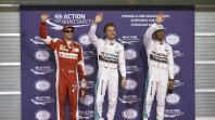Kimi Raikkonen, Nico Rosberg i Lewis Hamilton